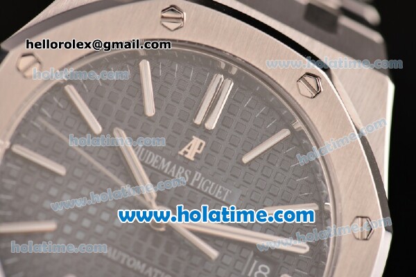 Audemars Piguet Royal Oak Miyota 9015 Automatic Full Steel with Sitck Markers and Blue Dial - 1:1 Original Best Version - Click Image to Close